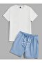 Men's Ukiyo-E Japanese Tournament Printed T-Shirt and Shorts Bottom Top Set - 2