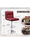 Homall Modern Swivel Bar Stools Set of 2, Adjustable Height PU Leather Counter Stools - Wine Red - 3