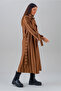 Women's Chize Patterned Trench Coat Oversize - 5
