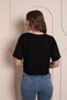Women's Black Crop Tshirt - 2