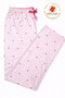 Soft Heart Patterned High Waist Pajama Bottoms Pink Women 🎁   Gift Socks