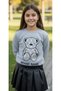 Gri Girl's Sweatshirt with Teddy Bear Print and Gilding, with Elasticated Sleeves and Hem.