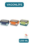 1200 ml 3 Compartment Stainless Steel Lunchbox - 3 Colors - 3