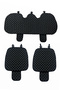Car Seat Cushion Front and Rear Set 3 Pieces Add Style to Your Vehicle Black Fabric Silver - 3