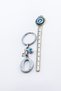 Silver Colored Star Evil Eye Beaded Metal Letter O Keychain / Letter Bag Ornament - 3