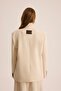 Lagoon High Collar Beige Blazer - 5