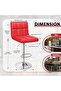 Homall Modern Swivel Bar Stools Set of 2, Adjustable Height PU Leather Counter Stools - Red - 3