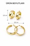 Loop Yellow Women's Steel Thick Hoop Earrings - 3