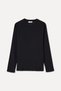 Men's Black Ribbed Crew Neck Long Sleeve T-Shirt - 5