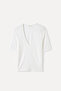 Women's Off-White Fitted V-Neck T-Shirt - 4