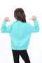 Girl's Printed Relax Fit High Neck Drop Shoulder Sweatshirt - Left Shoulder Snap Fastener - 2
