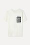 Women's Ecru Embroidered Crew Neck T-Shirt with Pocket Detail - 4