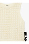 Sleeveless Crew Neck Lace Detailed Ribbon Knitwear Undershirt - 3