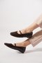 Senras Women's Scarf Buckle Ballerina Brown Wrinkled - 3