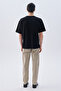 Men's Black Textured Comfort Fit Crew Neck T-Shirt - 2