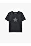 Cotton Short Sleeve Crew Neck T-Shirt with Stone Star Print - 3