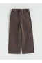 Brown Girls' Jean Trousers with Adjustable Elastic Waist (S6) - 4