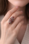 Ethnic Pattern Natural Stone Ring Oval
