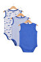 Baby Boys Sleeveless Shark Print Bodysuits – Pack of 3 - 8