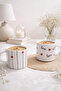 Set of 2 Heart-Shaped Ceramic Coffee Cups – Modern Design Heart Patterned Ceramic Mug