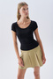Women's Black Fitted Crew Neck T-Shirt