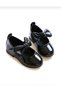 Girl's Black Patent Leather Bowknot Anti-Slip Sole Orthopedic Ballet Shoes - 2