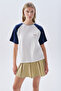 Women's Off-White Oversize Embroidered Crew Neck T-Shirt
