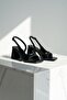 Robona Black Wrinkled Patent Leather (8 cm) Square Toe Heeled Shoes - 3