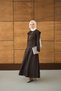 Women's Cross-Zipper Detailed Sewing Detail Skirt Suit Brown - 6