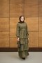 Women's Scallop Flounce Belt Detail Dress Green - 6