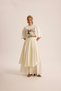 Kevin Double Layer Ecru Long Skirt - 2