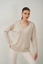 Women's Stone Melange V-Neck Casual Knitwear Sweater