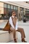 Camel Knitwear Double Set – Sweater and Wide-Leg Pants - 4