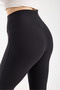 Women's High Waist Ribbed Black Spanish Leggings - H5948 - 5