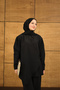 Women's Gold Button Detailed Modal Suit with Trousers Black - 2