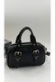 Women's Hand and Shoulder Bag with Buckle Belt Detail, 3 Compartments and Long Strap - 4
