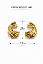 Élysée Women's Yellow Steel Earrings - Modern Wavy Design Stud Earrings - 3