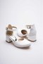 Children's Evening Dress Shoes with Shiny White Heels - 2