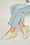 Y999255803 Beige Genuine Leather Women's Sports Shoes Sneakers - 3