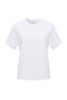 Women's White Loose Fit Crew Neck T-Shirt