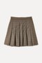 Women's Brown Plaid Mini Skirt with Belt Detail - 2