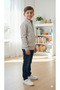 Boy's Zippered Beige Color Knitwear Sweater 6/14 Years - 2