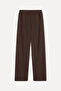 Women's Ecru Modal Blend Wide Leg Pants with Elastic Waist - 2