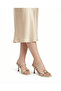 Talya Gold Ring Buckle Goblet Heeled Slippers - Ecru Crinkled - 4