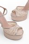 Stone-Embellished Shoes Evening Dress Shoes Women's Platform Evening Dress Shoes Heeled Shoes - 3