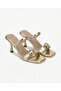 Talya Gold Ring Buckle Goblet Heeled Slippers - Gold Foil
