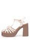 26Y491-6 Women's Classic Heeled Shoes Beige - 3