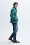 Men's Green Comfort Fit High Collar Plush Sweatshirt - 4