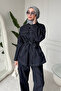 Comfortable Cut, Tie-Detail, Hijab-Friendly Women's Denim Suit 1165 – Form Series - 5