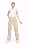 Beige Lycra Velcro Closure Women's Palazzo Trousers